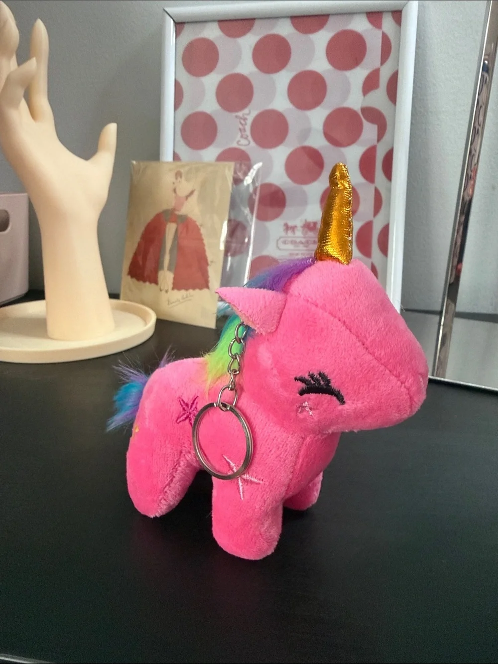 Pink Unicorn Plush Bag Charm/Key Holder